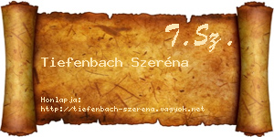 Tiefenbach Szeréna névjegykártya